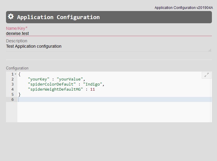 Application Configuration Document